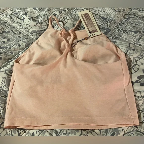 CALIA LUSTRALUX CROP LOW SUPPORT EXERCISE TOP SPORTS BRA LIGHT PINK SZ SMALL NWT - Picture 6 of 13